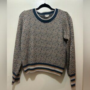 Hem & Thread Navy and Cream Crew Neck Sweater